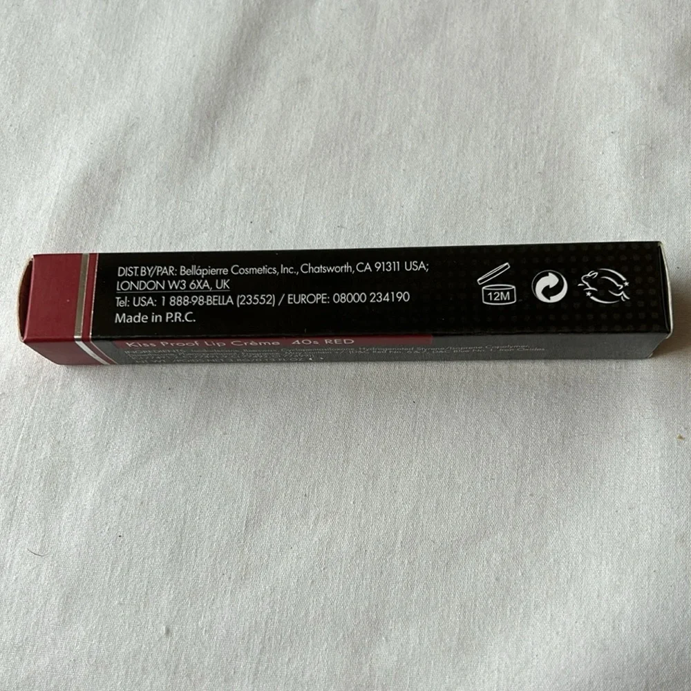 bellapierre Kiss Proof Lip Creme-40's Red  NIB